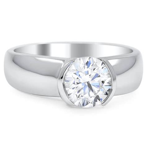 Do you require a resize? Custom Wide Semi-Bezel Diamond Ring | Brilliant Earth