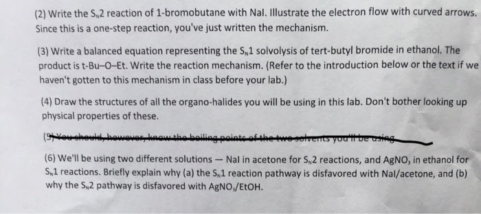 Solved: Write The S_N2 Reaction Of 1-bromobutane With Nal ...
