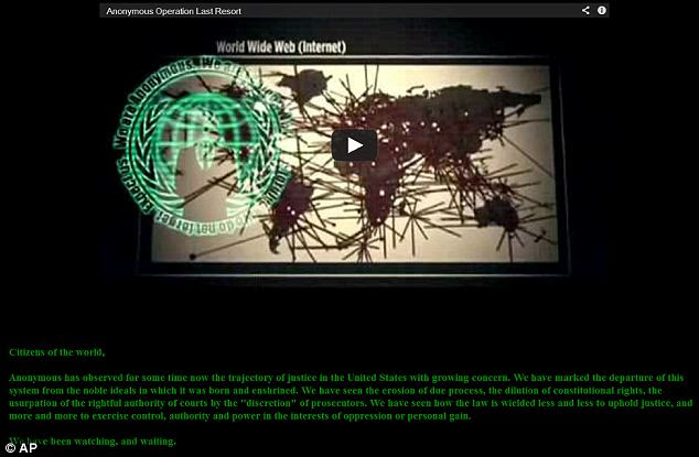Hacked: This screenshot shows the hijacking of the sentencing commission website by Anonymous. The group claim they have already infiltrated several other government sites