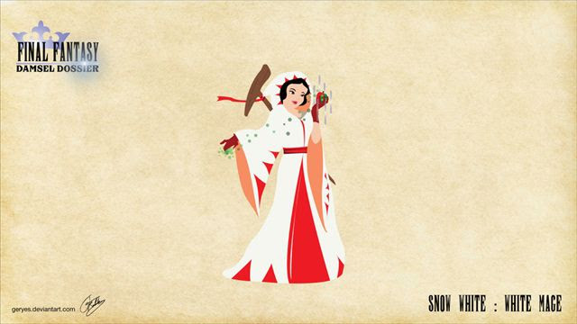 白雪姫は 白魔道士 ディズニー プリンセスたちをffのジョブに例えてみたイラストがステキすぎる そうさめも
