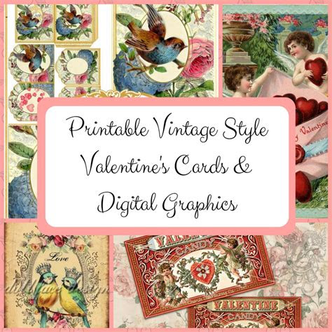 These were colorful cards sold in box sets much like they do with christmas cards. printable vintage style valentines cards digital graphics