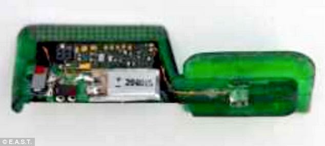 A mini-skimmer designed to slip inside of an NCR ATM's card acceptance slot: Experts warn they are becoming more advanced and commonplace across the world