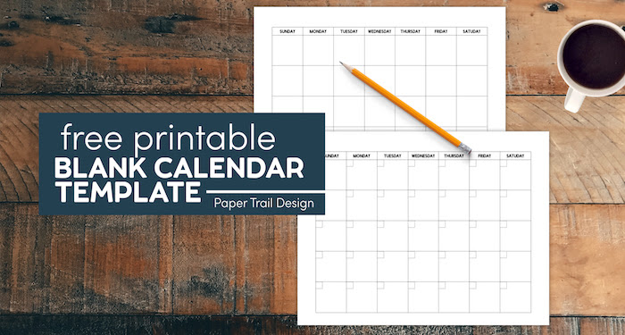 free printable blank calendar template paper trail design