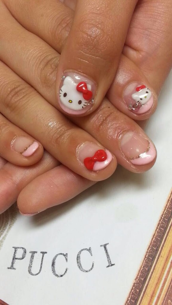 キティちゃんとリボンの３ｄネイル 杉並区 阿佐谷 ネイルサロン Nail Salon Pucci ネイルサロンプッチ