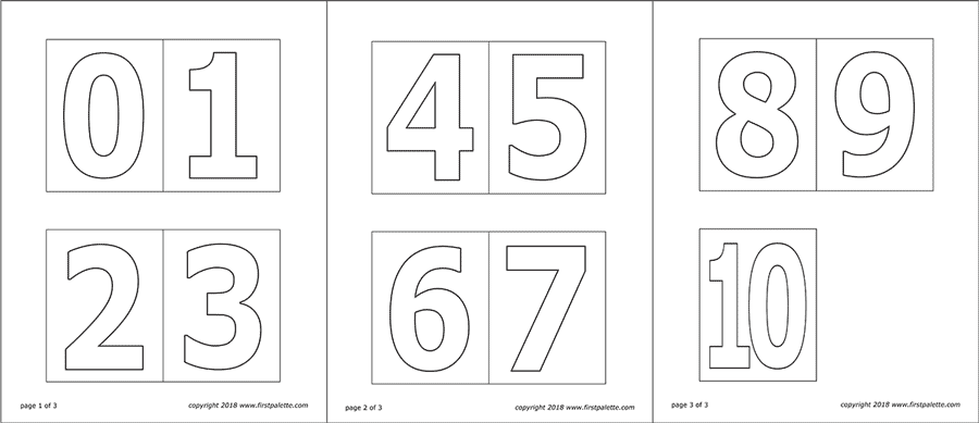 printable colored numbers 1 10 16 best images of numbers