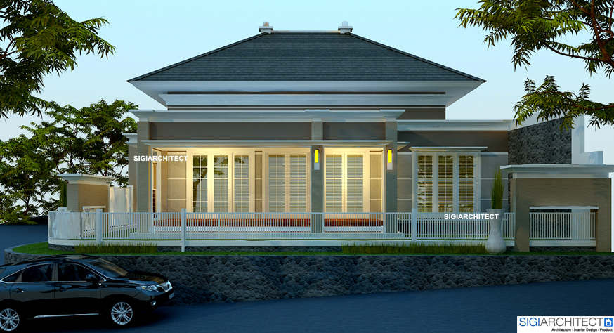 Rumah Villa Klasik Kolonial di Kavling Pojok