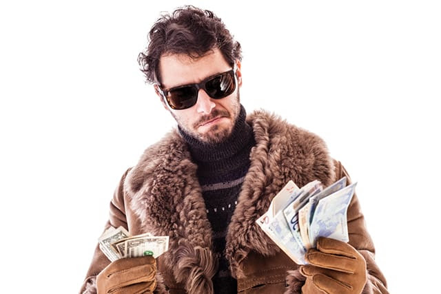 rich man with fur coat