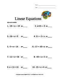 Linear math worksheets pdf