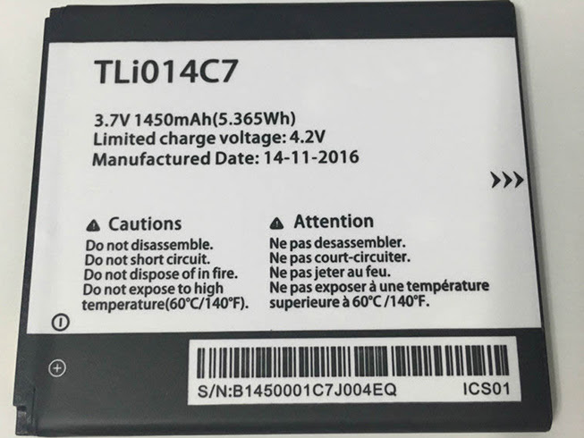 1450mah 3.7V TLi014C7 Batterie