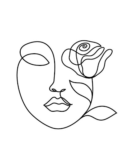 Line Drawing Face Outline Art