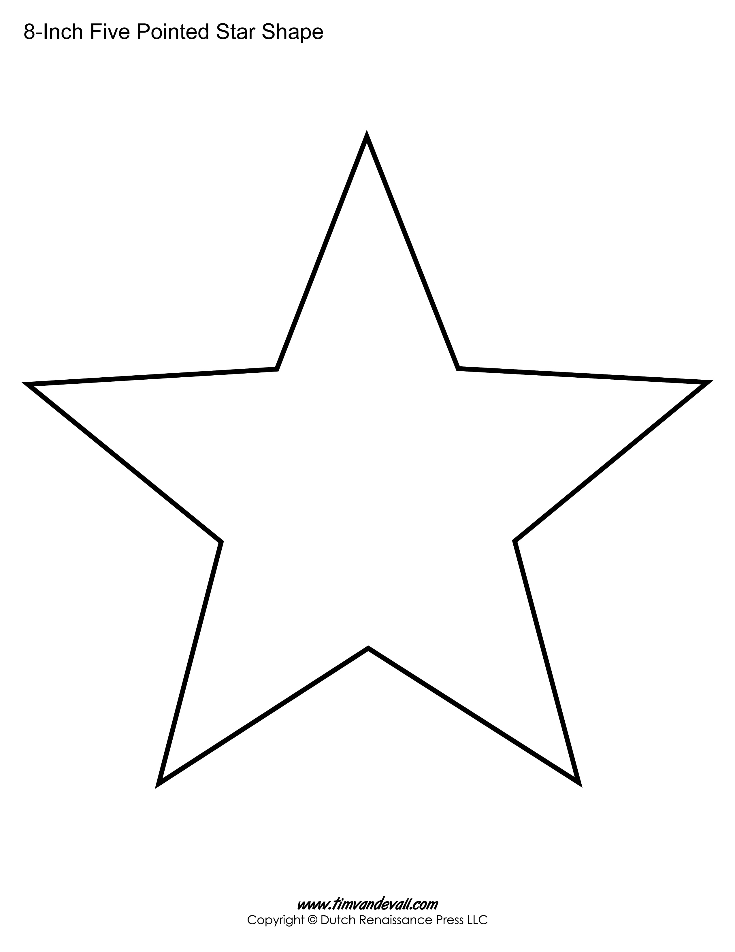 Printable Five Pointed Star Templates| Blank Shape PDFs