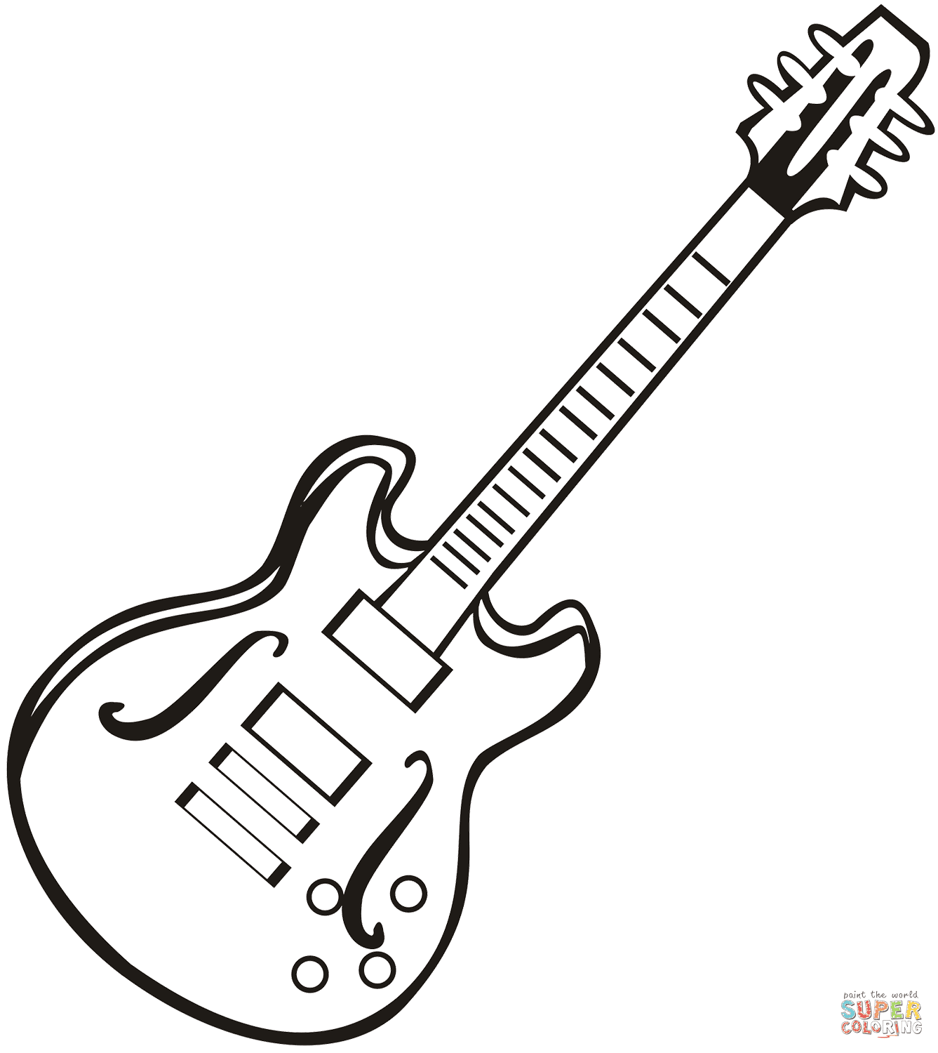 Download Electric Guitar coloring page | Free Printable Coloring Pages