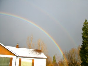 mount shasta christmas double rainbow