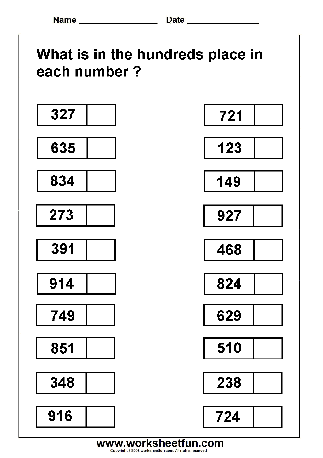 Hundreds Place Value – 1 Worksheet / FREE Printable Worksheets ...