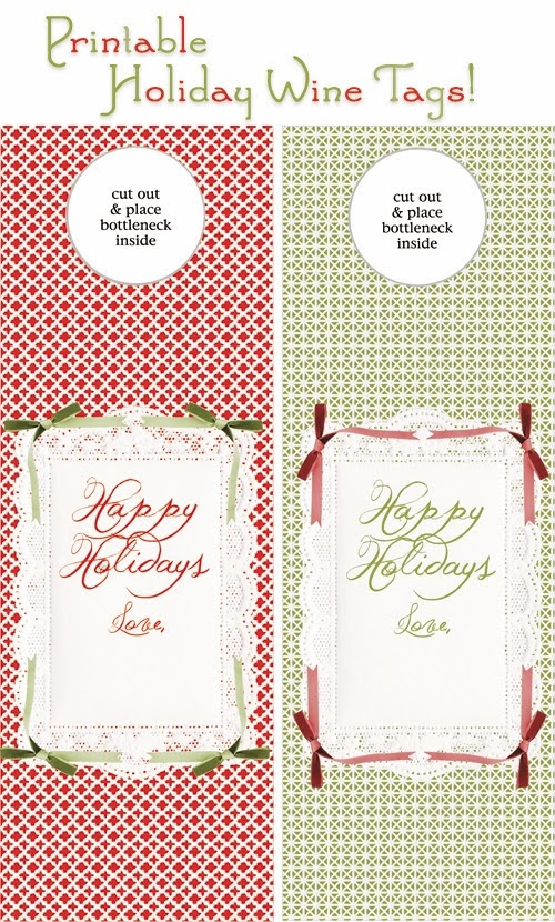 Printable christmas wine bottle labels