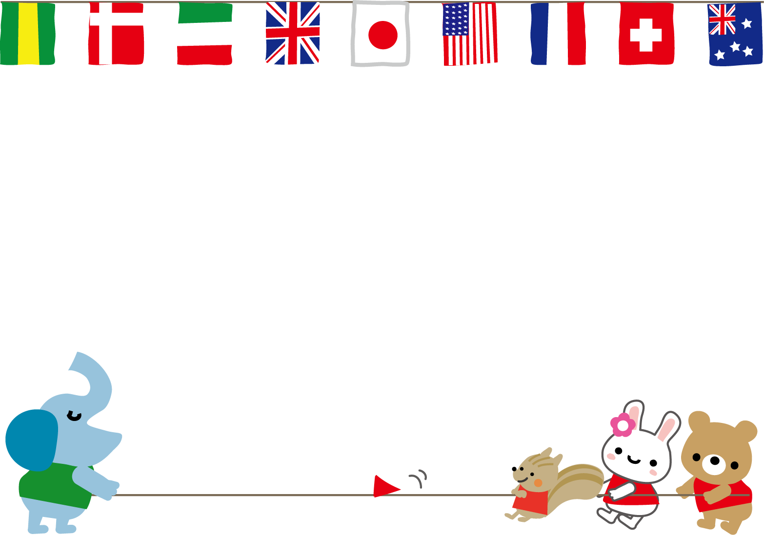 飾り枠 ライン 無料イラスト素材 運動会