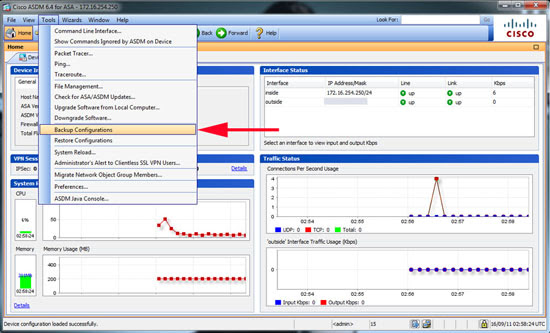asdm backup configuration