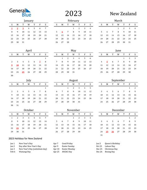 It is editable, customizable, downloadable, printable and free. 2023 new zealand calendar with holidays