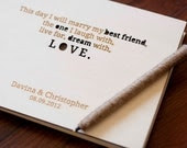 Custom Wedding guest book wood rustic wedding guest book album bridal shower engagement anniversary- " This day I will marry my best friend"