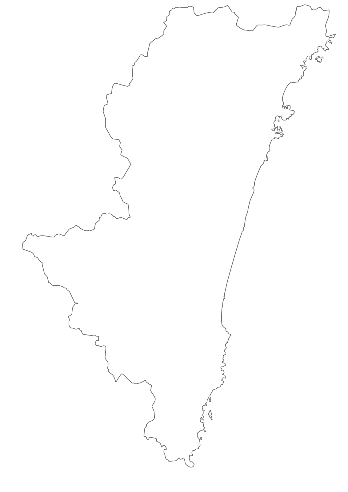 ちずそ 無料地図素材 九州地方白地図