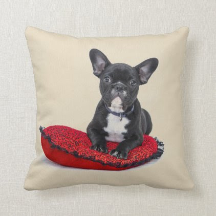 Bulldog Puppy Throw Pillow