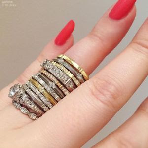 Wedding stack goals! Erika Winters bands piled sky high.