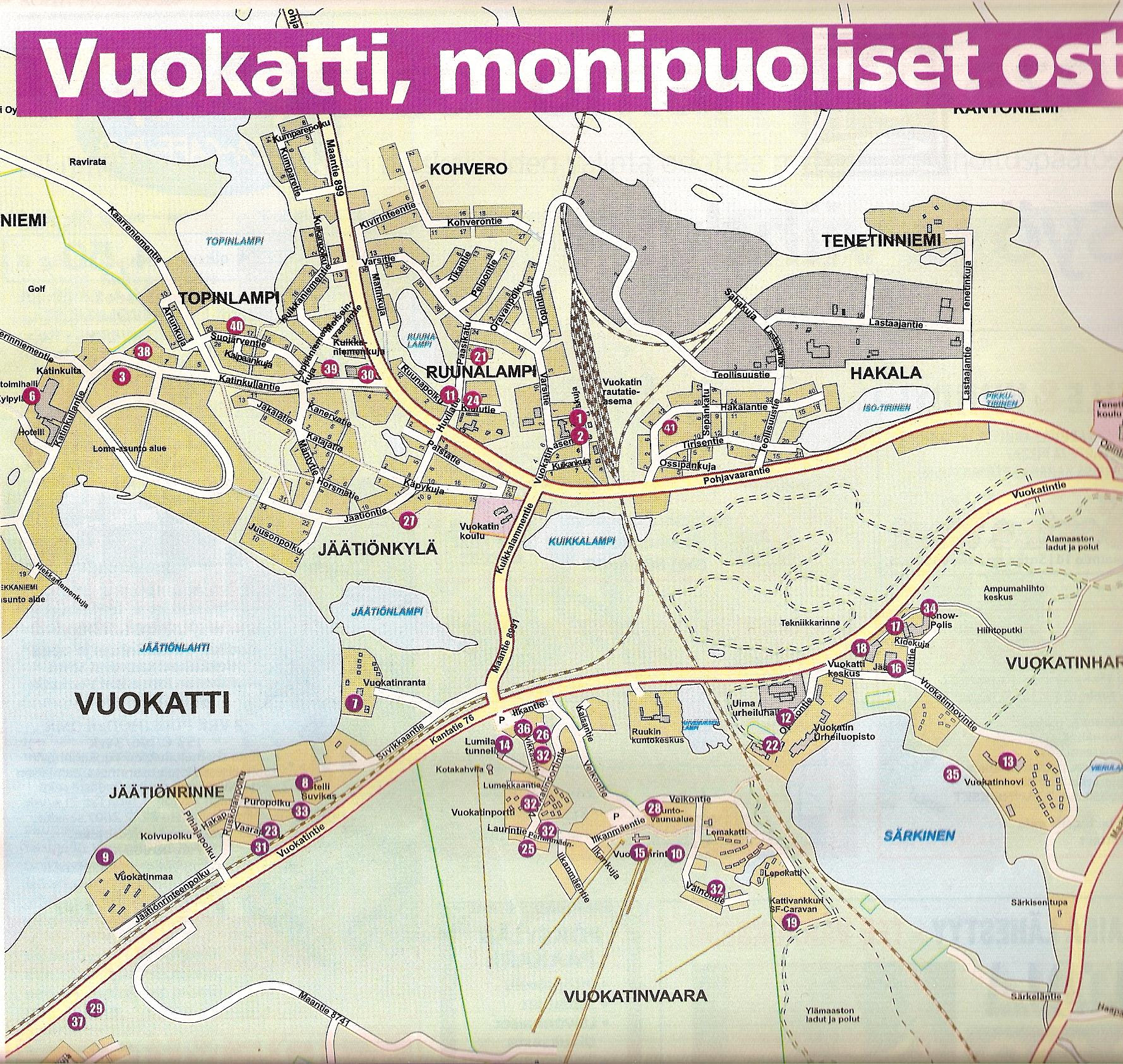 vuokatin kartta Vuokatti vuokatin kartta