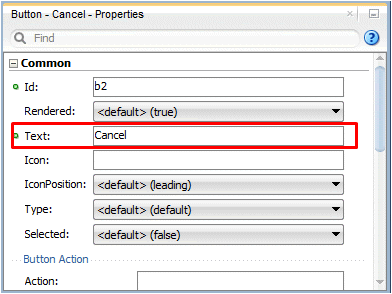 button - text value