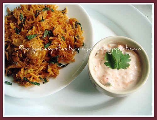 Chicken Briyani & Carrot N Onion Raita