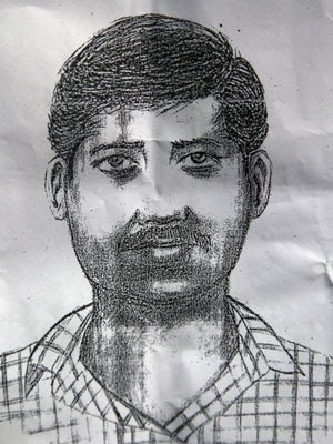 Polícia divulgou retrato-falado de suspeito de estupro coletivo na Índia (Foto: Divulgação/Polícia de Mumbai/AP)