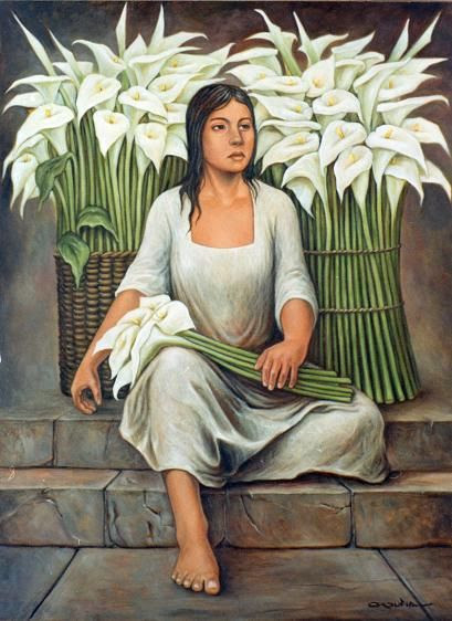 Carlos Orduña Barrera. Muchacha con alcatraces