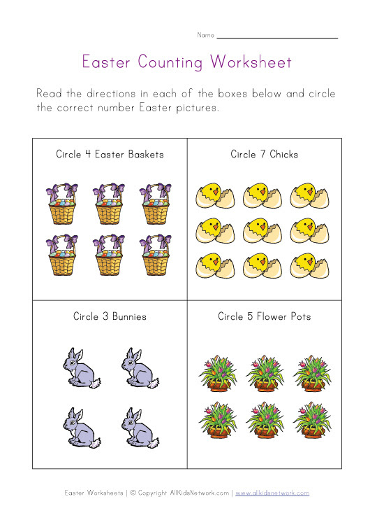 Easter Counting Worksheet