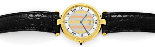 Foto 1, Cartier Ronde Vermeil 925 Sterling Vergoldet Herren-Uhr, U2069