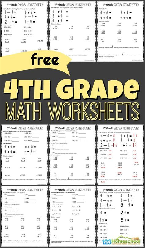 Free grade 4 math worksheets, easy and ready to print! 30 free printable math worksheets for 4th grade edea smith