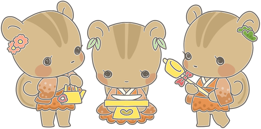 三人官女のイラスト かわいいフリー素材が無料のイラストレイン