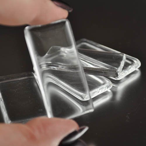 s25078 Glass Tiles - 24 x 48 mm Rectangle - Clear (1)