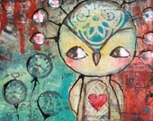 Cute 'Romeo' owl painting - TandiArt