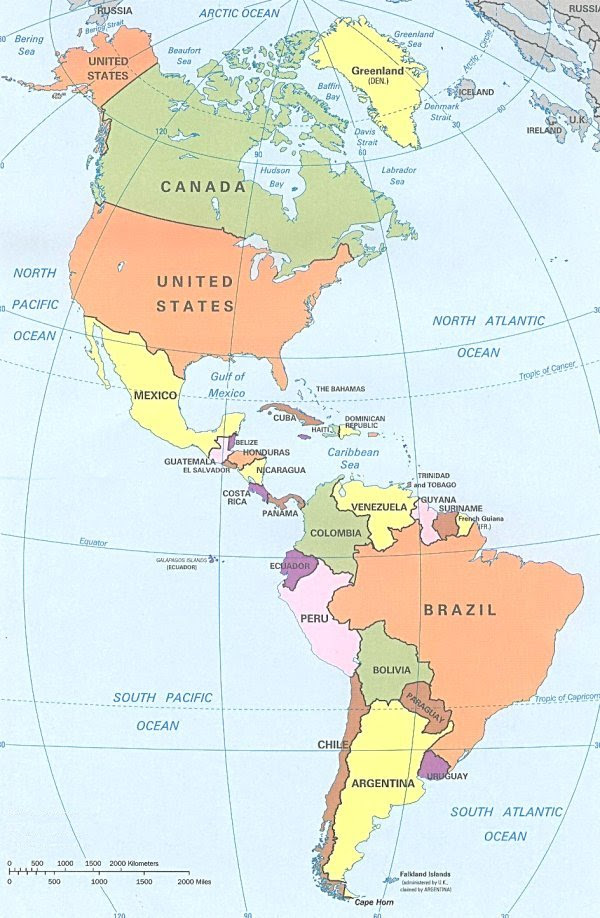 Cartina Fisica America