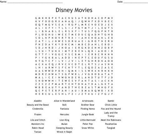  disney movies word search wordmint word search printable