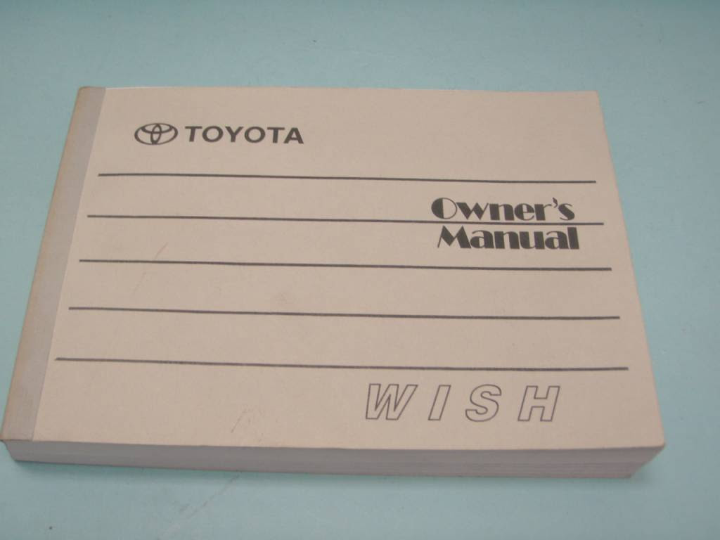 Toyota Wish Owner's Manual For Sale | MCF Marketplace