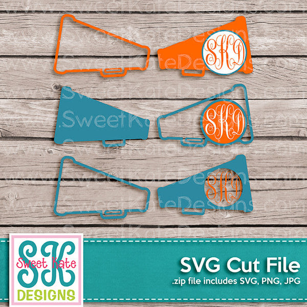 Download Megaphones With Monogram Option Svg Sweet Kate Designs