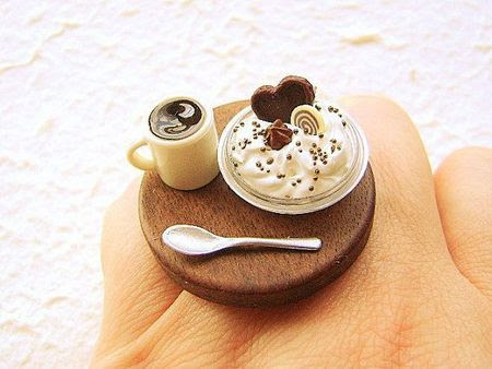 art, coffee, cool, cream, cute, heart, mini, miniatur, miniatura, miniature, ring, special, sweet
