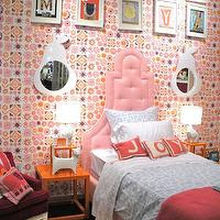 Orange Headboard - Contemporary - girl's room - Amie Corley Interiors