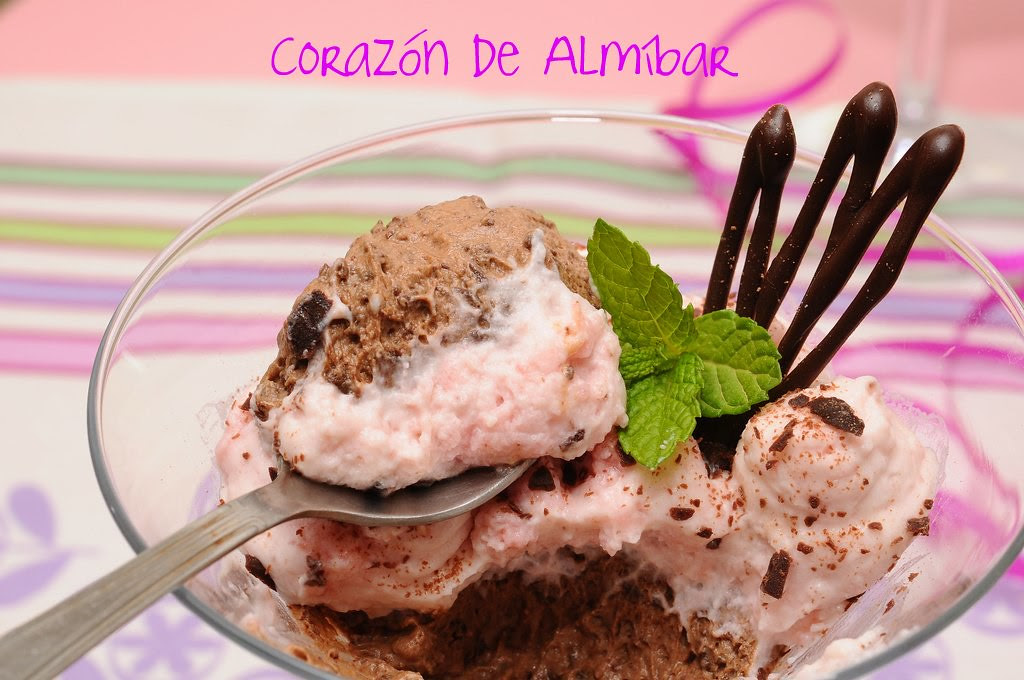 Mousse de fresa textura
