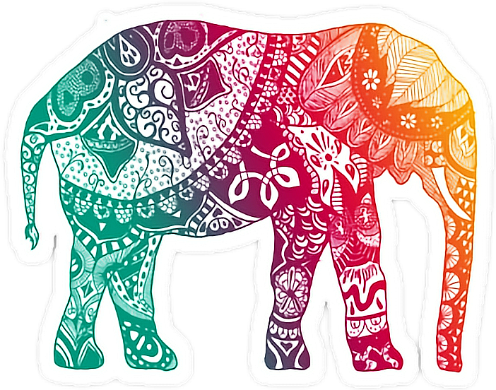 Download elephant mandala color rainbow - Sticker by Katarina