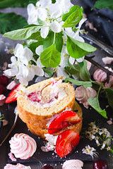 Strawberry and Cream Roulade