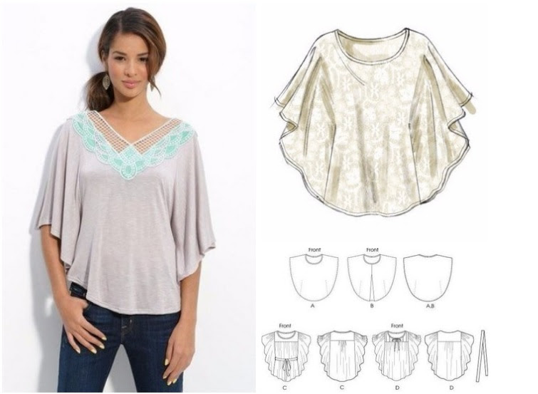 Blusa con cuello tipo babero
