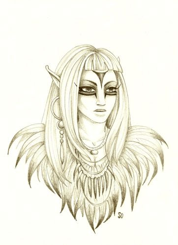 dessin d'elfe au crayon papier - artetsonges