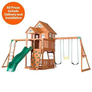 Sheds USA Installed Voyager Cedar Playset- 46213 - Affordable Playsets ...