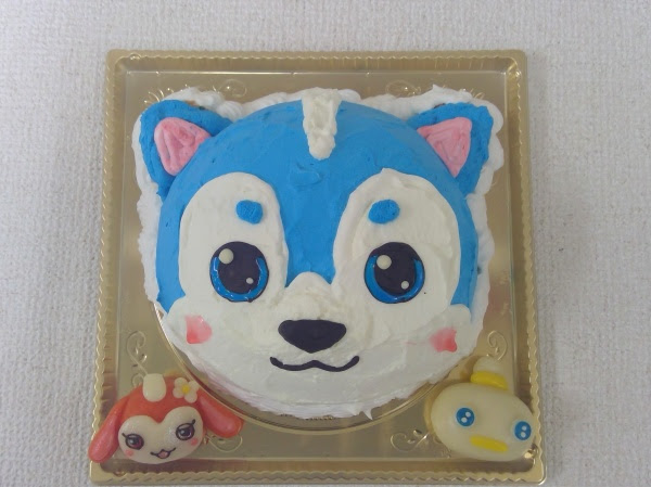 通販ケーキで ガラピコぷーのムームーを立体形ケーキで チョロミーとガラピコの顔も立体で 大阪市東住吉区 パティスリーデコ